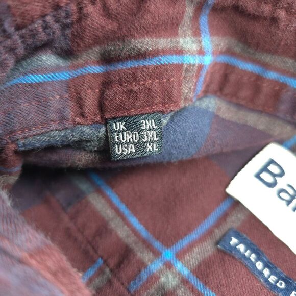 Barbour Shirt Mens XL Tailored Fit Red Plaid Stapleton Casual Work Outdoors Logo - Picture 7 of 13